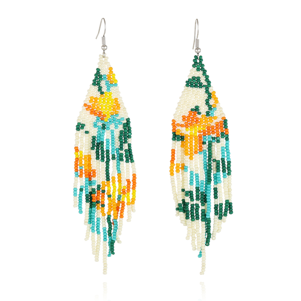 Handmade Flower beaded earring