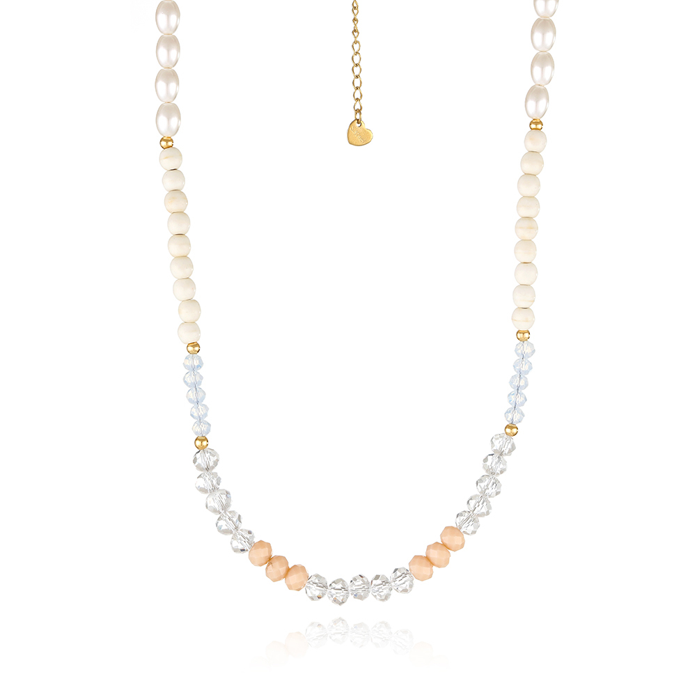 Semi- nature stone choker necklace