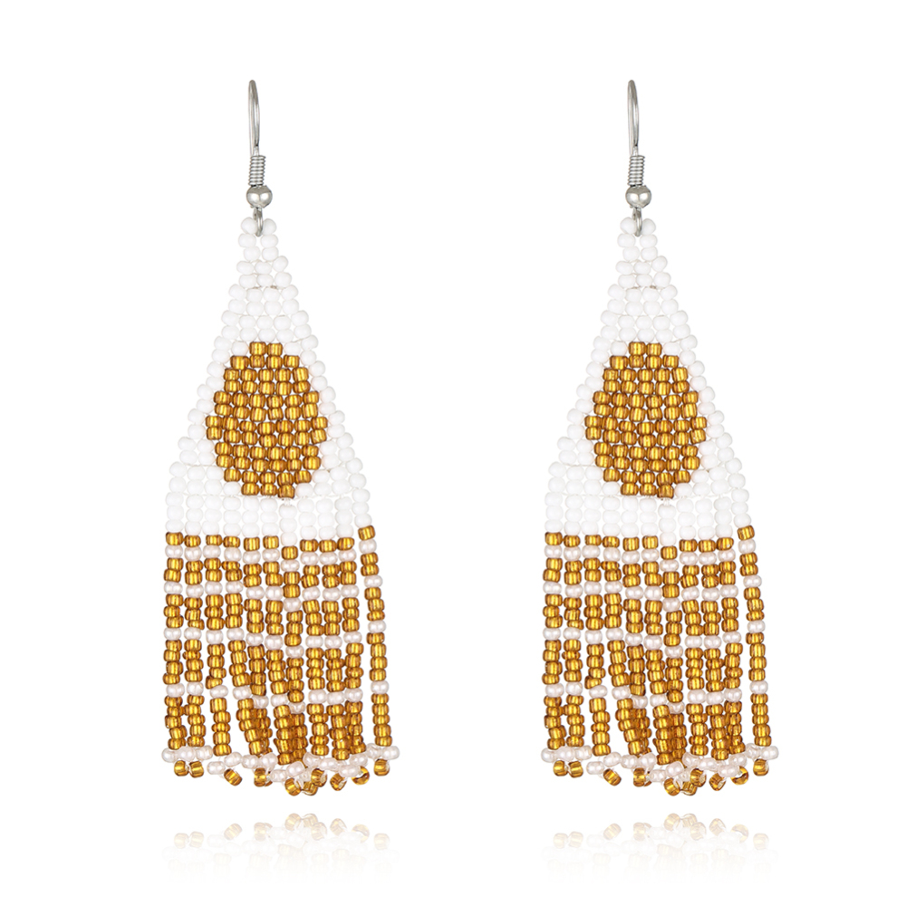 Golden beads earring