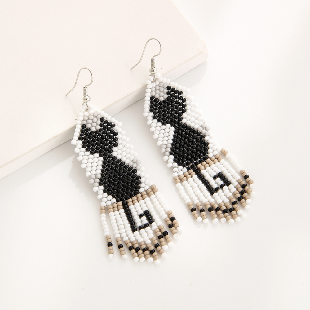 Cat beads earring