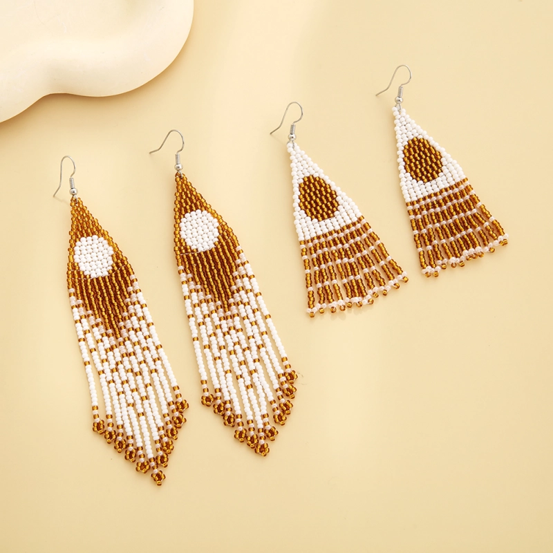 Golden beads earring