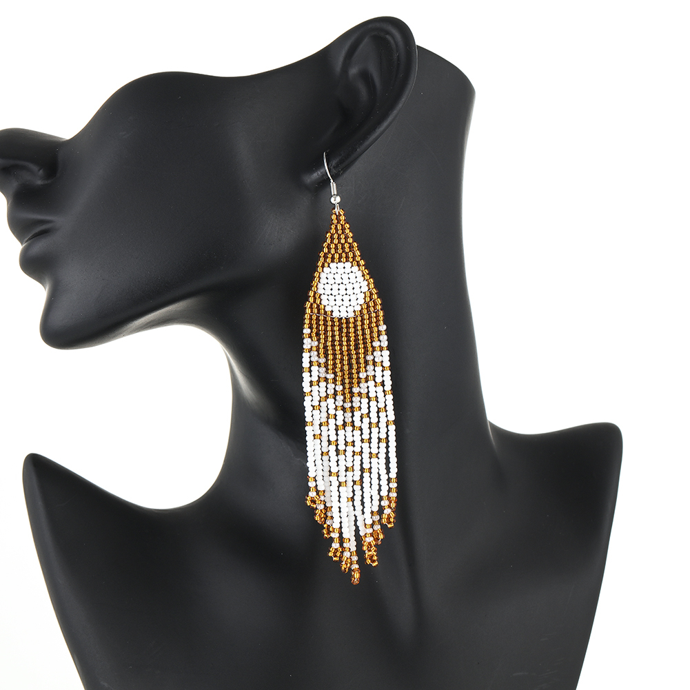 Golden beads earring