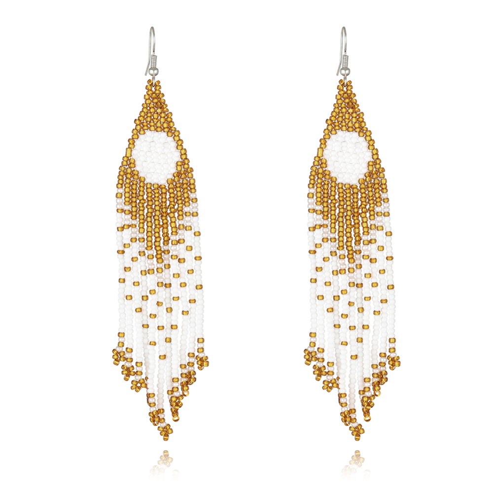 Golden beads earring