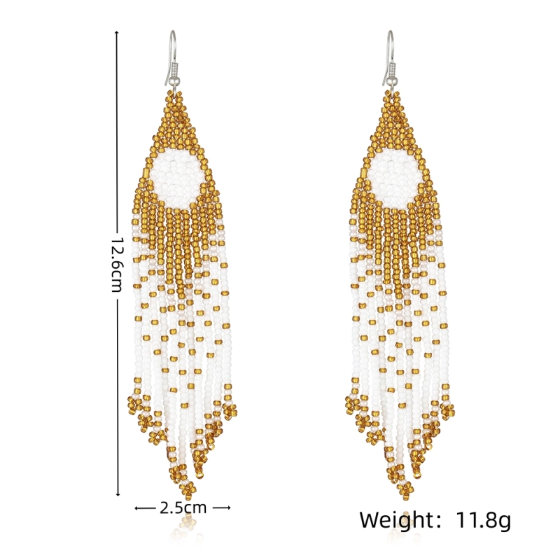 Golden beads earring