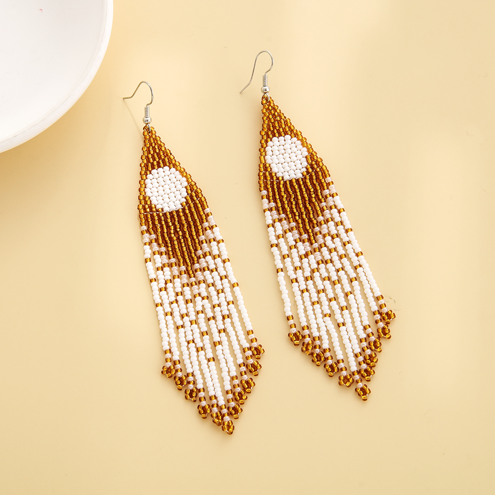 Golden beads earring