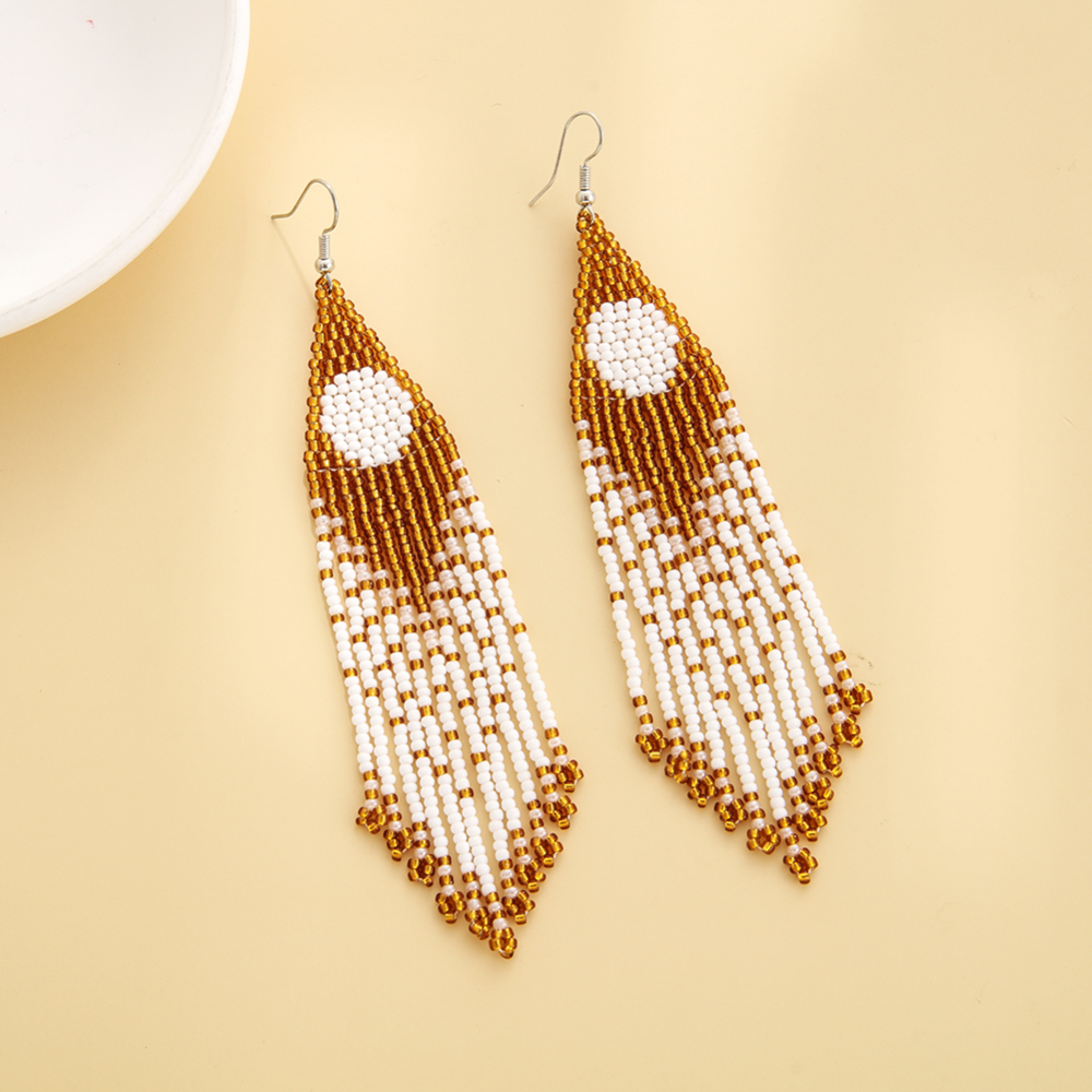 Golden beads earring