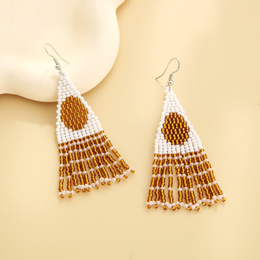 Golden beads earring