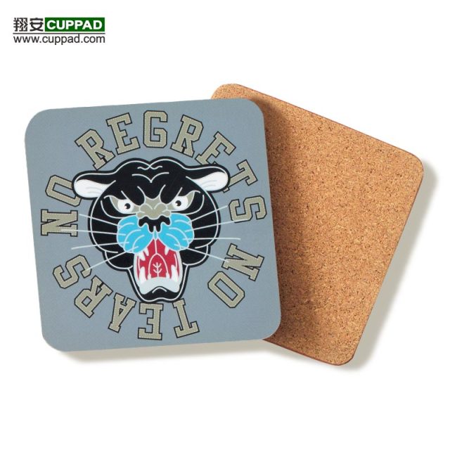 Wholesale custom mdf natural recycled cork backed printing heat insulation with coaster