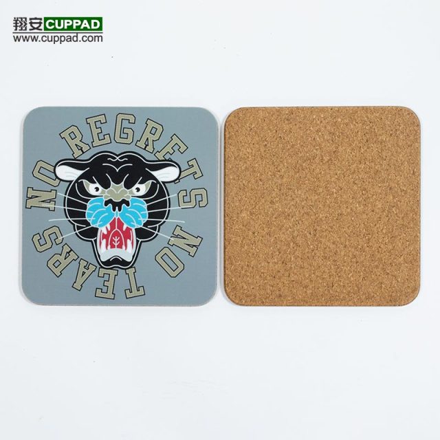 Wholesale custom mdf natural recycled cork backed printing heat insulation with coaster
