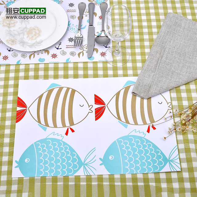 Fish Designs Paper Placemats Table