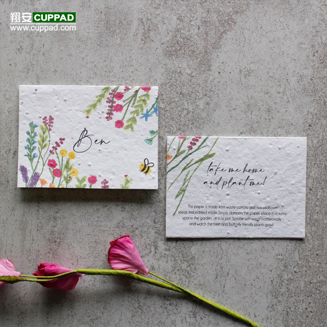 Hot Sale Custom Ecological Paper Thank You Cards Size Seed Paper Cards