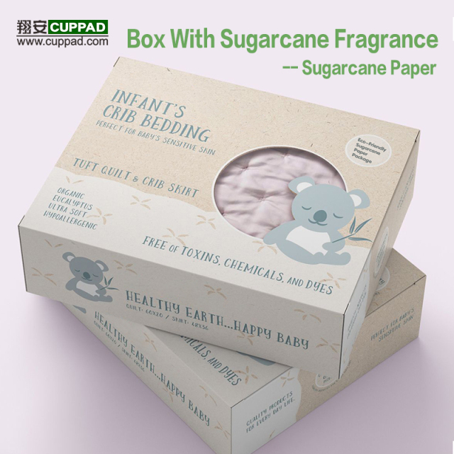 Environmentally sustainable sugarcane paper packaging box to figure custom 100% sugarcane fiber clothing packaging gift box