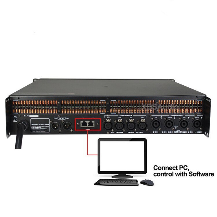 DSP-10Q Touch Screen DSP Professional Audio Power Amplifier Software control