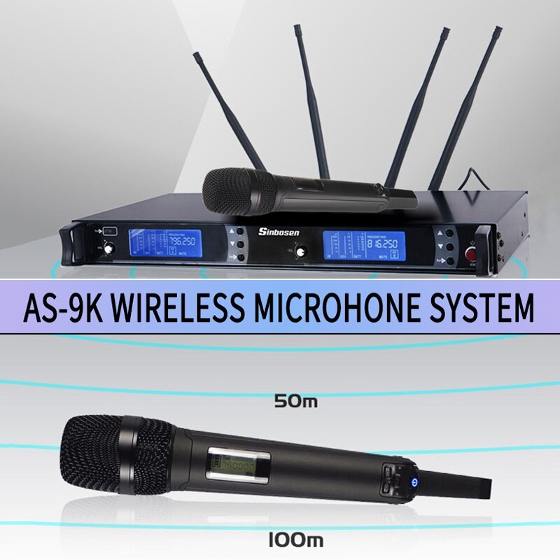 FREE SHIPPING Professional Wireless Microphone handheld Super cardiod for Stage concert AS-9K