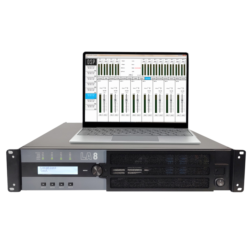 LA8 Sinbosen 4 Channel 2U DSP Power Amplifier 2200w Class Td Suit Professional Line Array Speaker