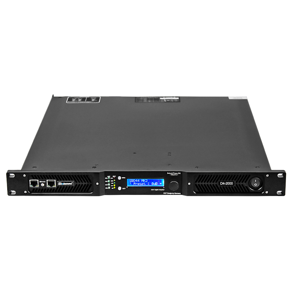 1U Digital Sound Audio 4 Speaker D4-2000 DSP Power Amplifier