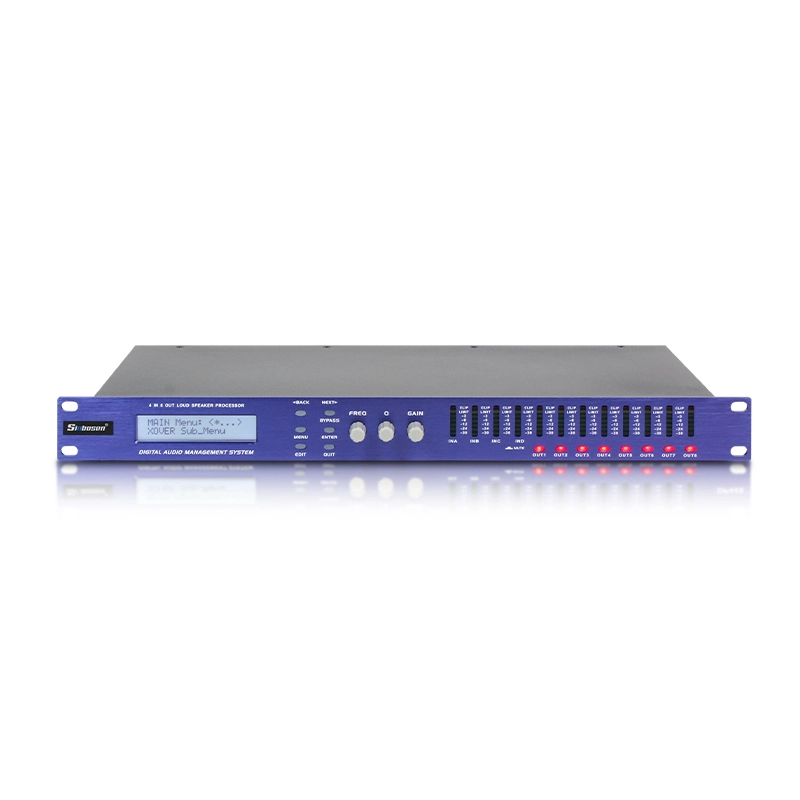 Digital audio processor 4 in 8 out loudspeaker systems processor