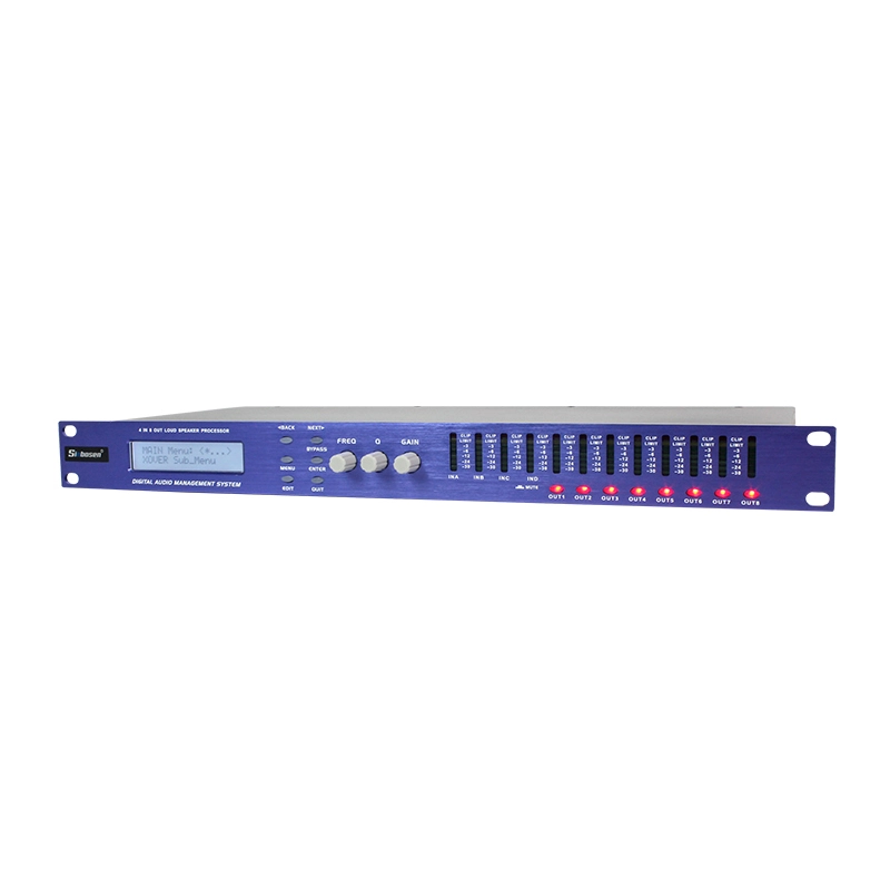 Digital audio processor 4 in 8 out loudspeaker systems processor