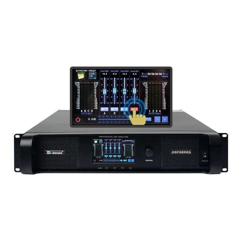 DSP20000Q FIR Touch Screen Led Display 2U DSP Switching Power Amplifier for Subwoofer