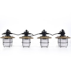 Waterproof portable Vintage camping tent with strung lights