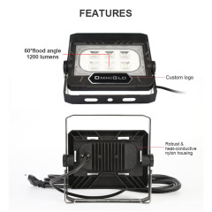 LED Work Light 1200 Lumen Corded Work Lamp with Retractable Metal Stand