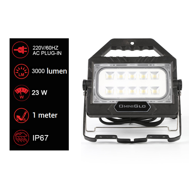 Portable flood light construction sites lighting magnetic working light 3000 lumen worklight