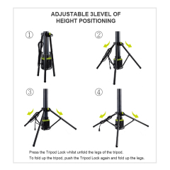 360 Degree 4500 lumen LED Tripod Work Light IP54 High strength waterproof Outdoor Portable