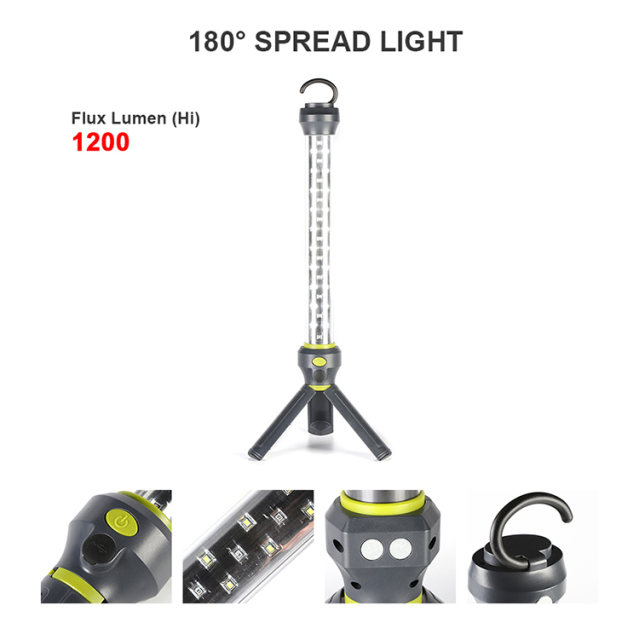 Multifunction waterproof Tripod Work Light Magnetic Tripod with  hanging hook