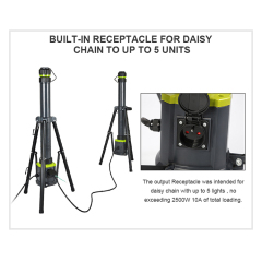 Construction 4500 Lumen 40w Ip54  Emergency Lighting Telescopic Area Work Light Led Tripod Lights