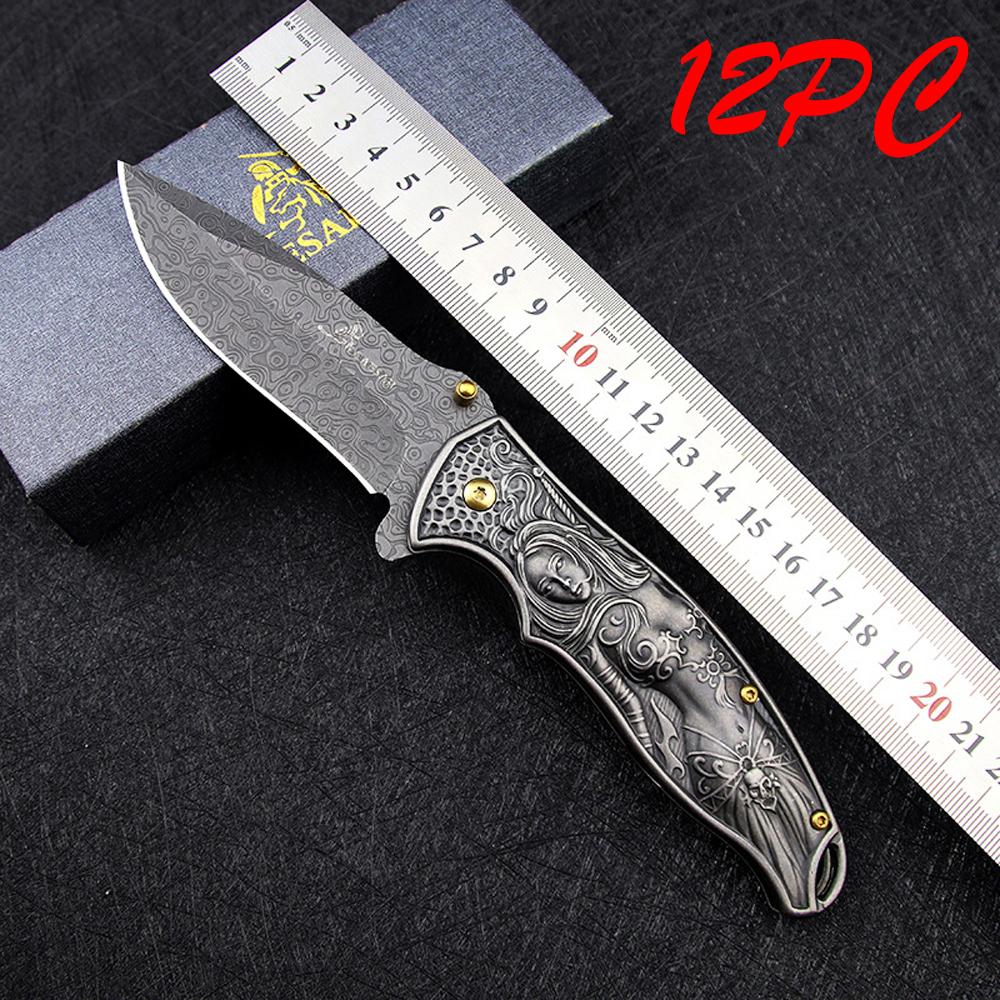 SMKD009-V Lionwolves Spring Assisted Opening Outdoor Folding Knife Survival Tactical Knife Hunting Knife Pocket Knives