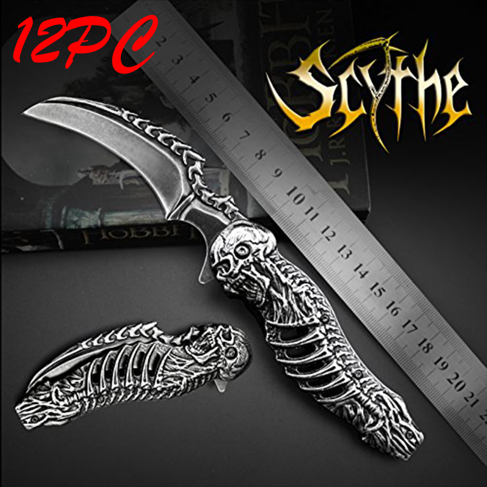 SMKD005 Lionwolves Spring Assisted Opening Outdoor Folding Knife Survival Tactical Knife Hunting Knife Pocket Knives