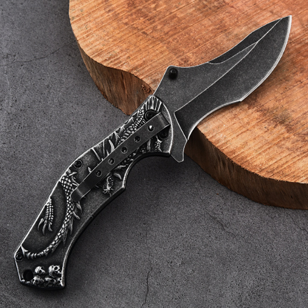 SMKD010 Lionwolves Spring Assisted Opening Outdoor Folding Knife Survival Tactical Knife Hunting Knife Pocket Knives