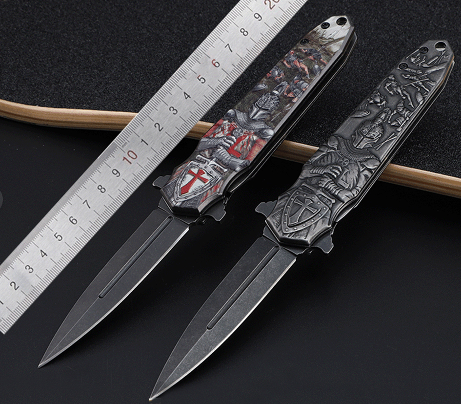SMKD007 Lionwolves Spring Assisted Opening Outdoor Folding Knife Survival Tactical Knife Hunting Knife Pocket Knives With Sheath