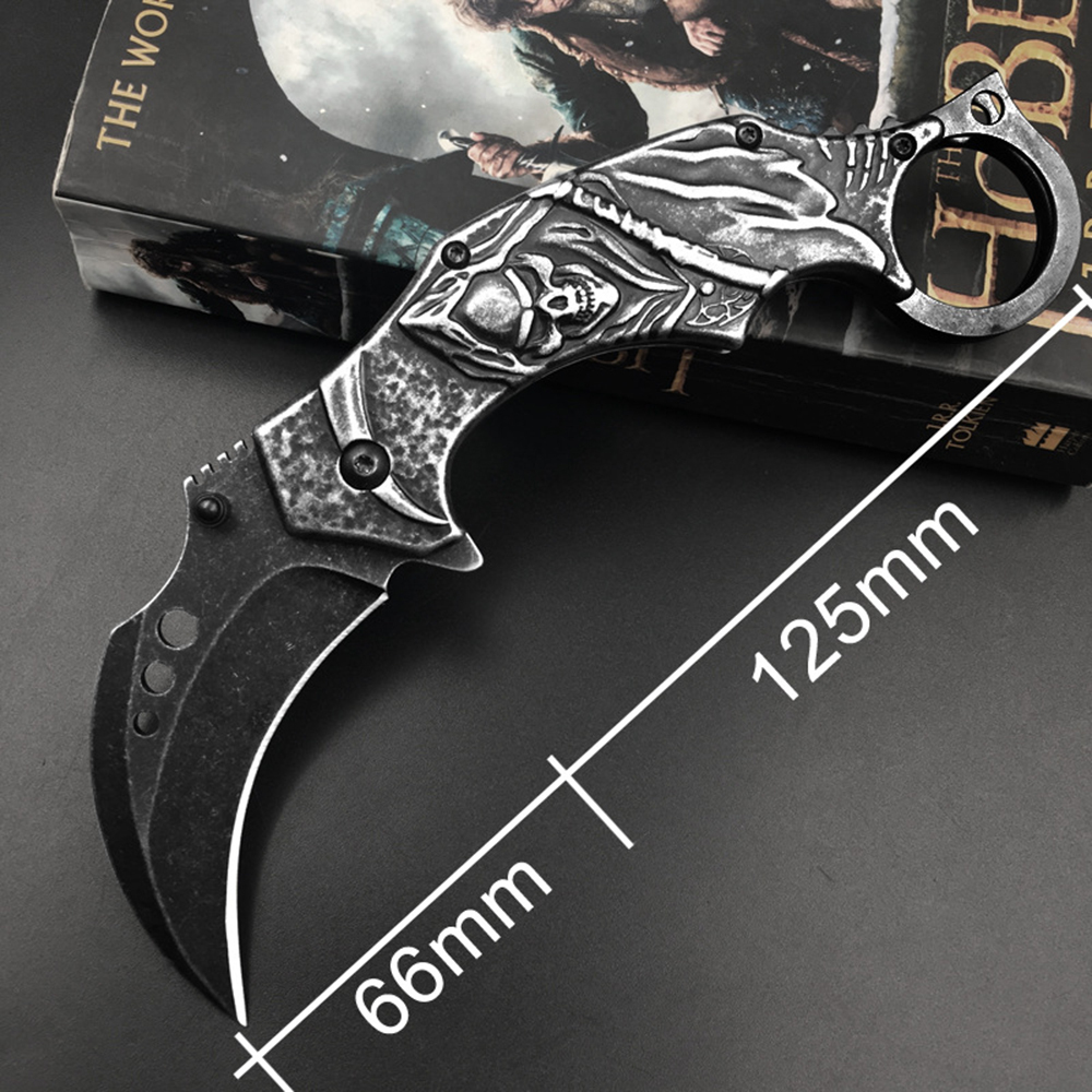 SMKD008 Lionwolves Spring Assisted Opening Outdoor Folding Knife Survival Tactical Knife Hunting Knife Pocket Knives