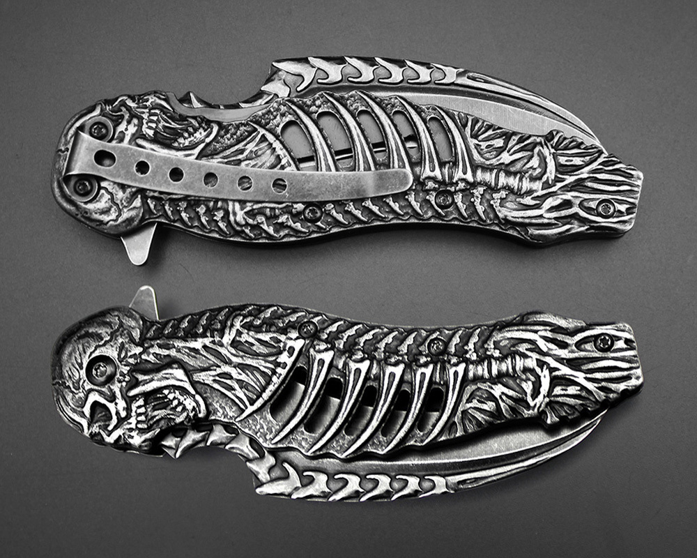 SMKD005 Lionwolves Spring Assisted Opening Outdoor Folding Knife Survival Tactical Knife Hunting Knife Pocket Knives