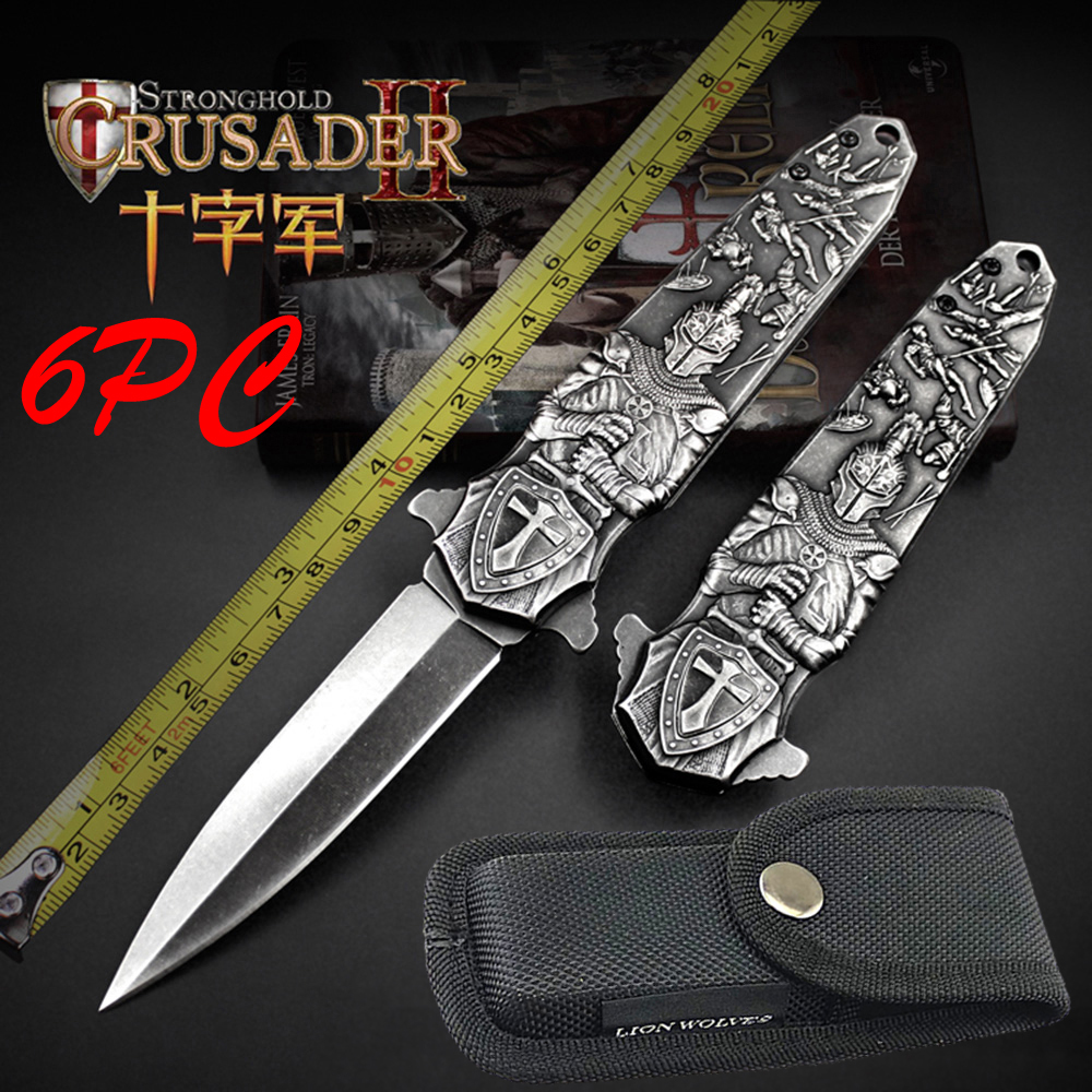 SMKD007 Lionwolves Spring Assisted Opening Outdoor Folding Knife Survival Tactical Knife Hunting Knife Pocket Knives With Sheath