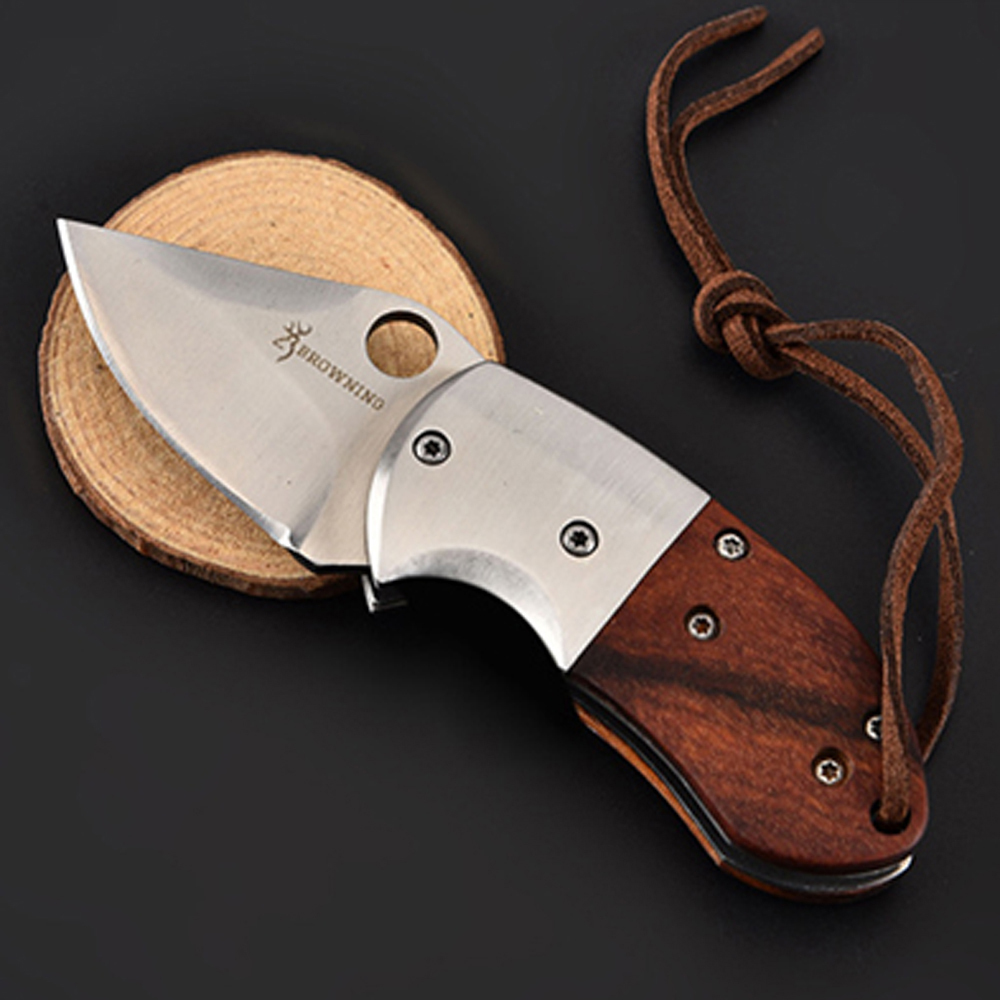 SMKD020 Lionwolves Ｗood handel Outdoor Folding Knife Survival Tactical Knife Hunting Knife Pocket Knives