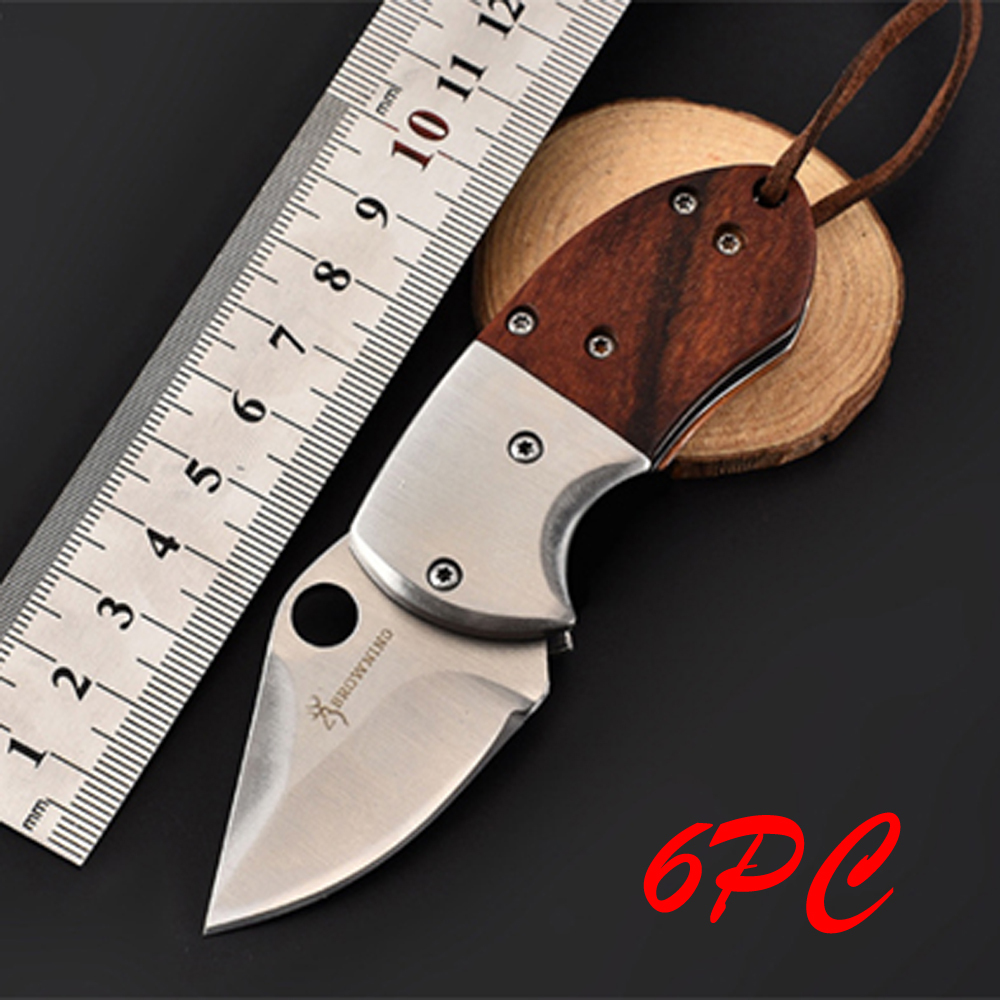 SMKD020 Lionwolves Ｗood handel Outdoor Folding Knife Survival Tactical Knife Hunting Knife Pocket Knives