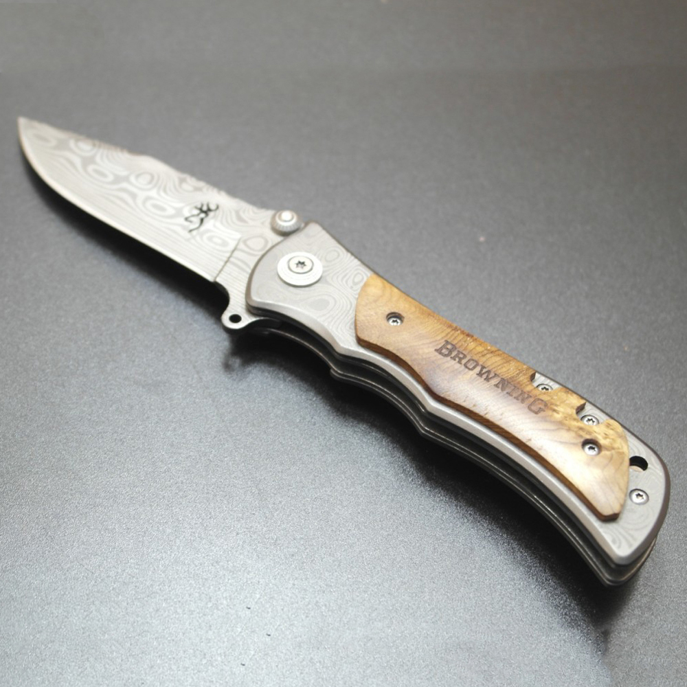 SMKD025-D Browning Ｗood handel Outdoor Folding Knife Survival Tactical Knife Hunting Knife Pocket Knives