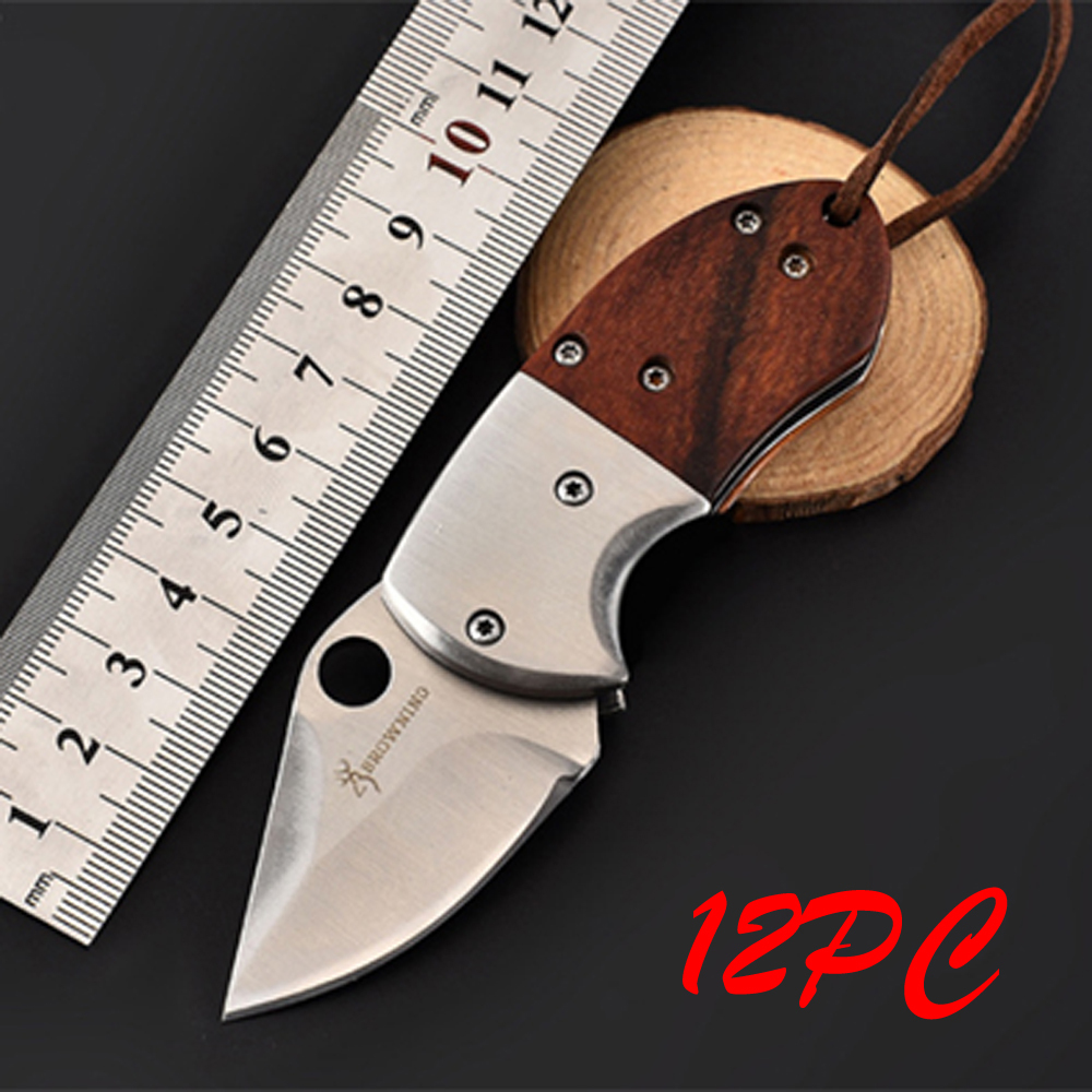 SMKD020 Lionwolves Ｗood handel Outdoor Folding Knife Survival Tactical Knife Hunting Knife Pocket Knives