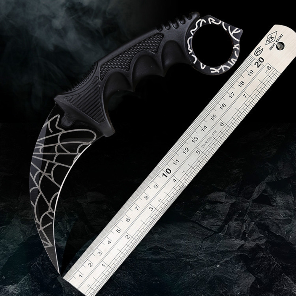 SMKD051 6/12PC Lionwolves Ｃlaw knife Survival Fixed Black Knife Camping Tactical Outdoor Hunting Knives