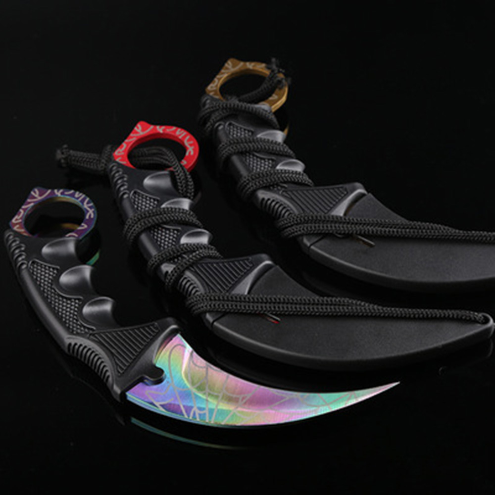 SMKD051 Lionwolves Ｃlaw knife Survival Fixed Black Knife Camping Tactical Outdoor Hunting Knives