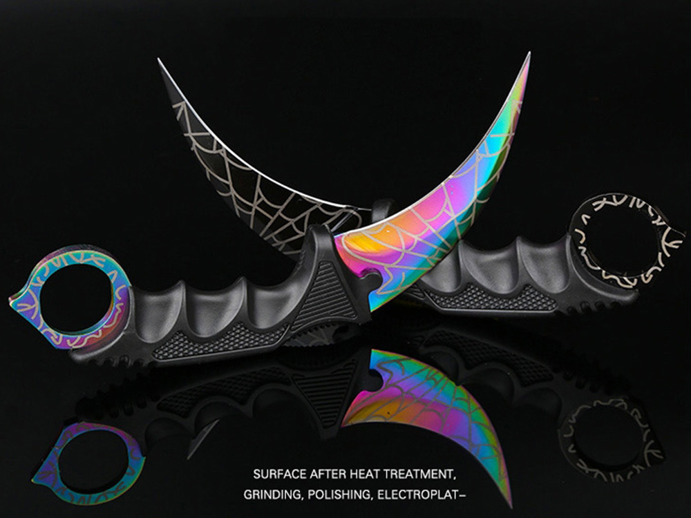 SMKD051 Lionwolves Ｃlaw knife Survival Fixed Black Knife Camping Tactical Outdoor Hunting Knives