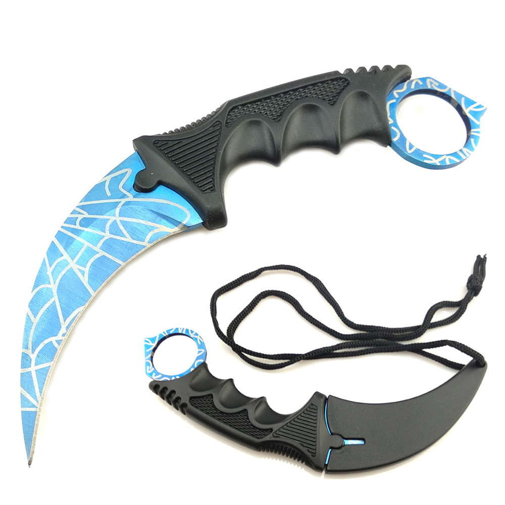 SMKD051 6/12PC Lionwolves Ｃlaw knife Survival Fixed Black Knife Camping Tactical Outdoor Hunting Knives