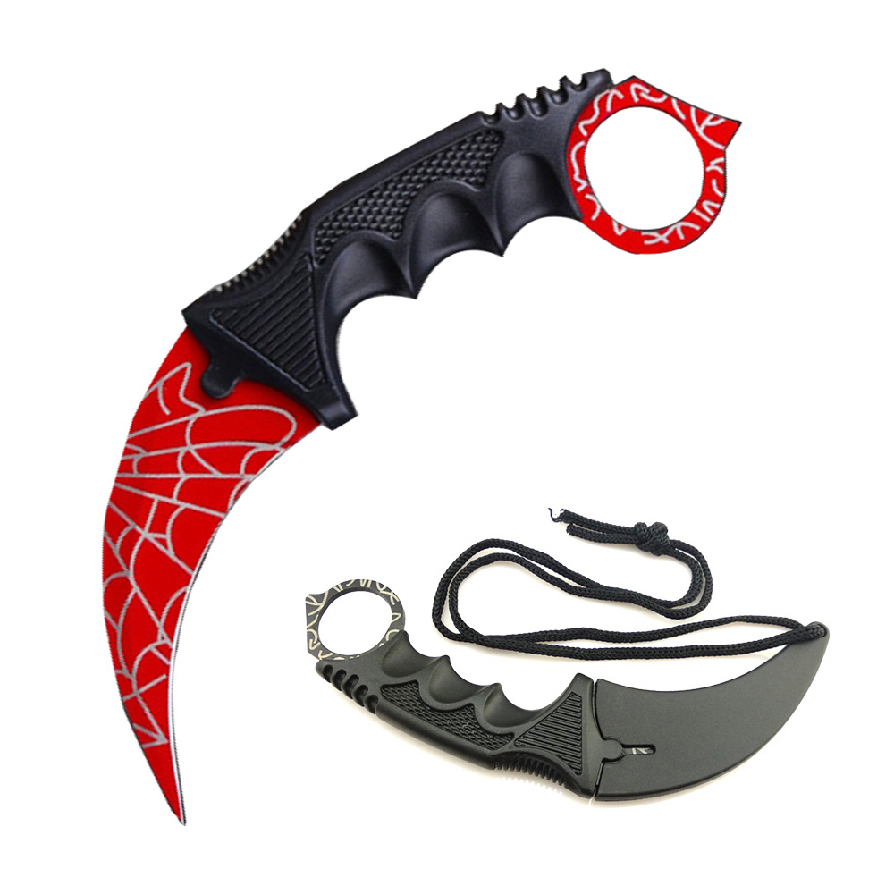 SMKD051 6/12PC Lionwolves Ｃlaw knife Survival Fixed Black Knife Camping Tactical Outdoor Hunting Knives