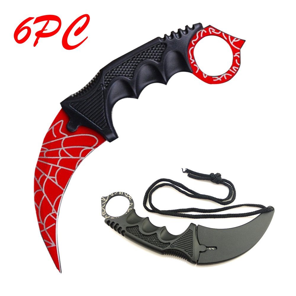 SMKD051 Lionwolves Ｃlaw knife Survival Fixed Black Knife Camping Tactical Outdoor Hunting Knives