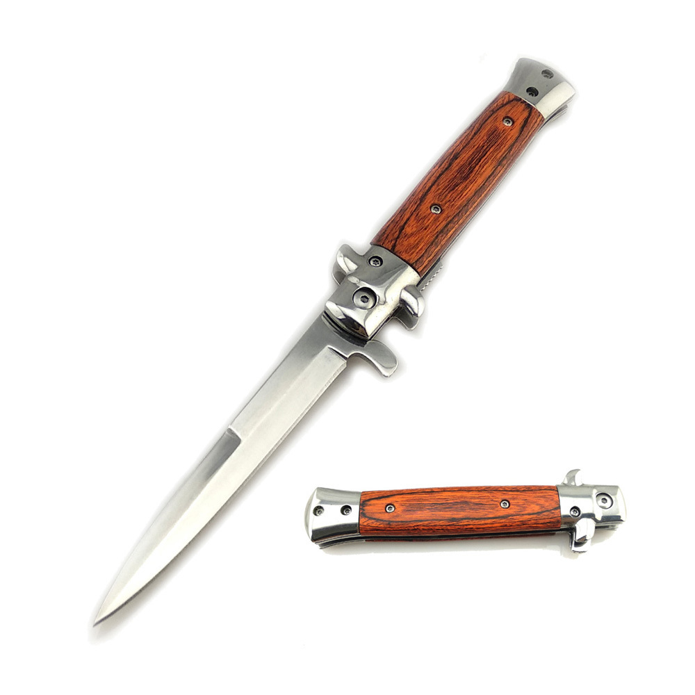 SMKD050 Lionwolves Spring Assisted Opening Outdoor Folding Knife Survival Tactical Knife Hunting Knife Pocket Knives
