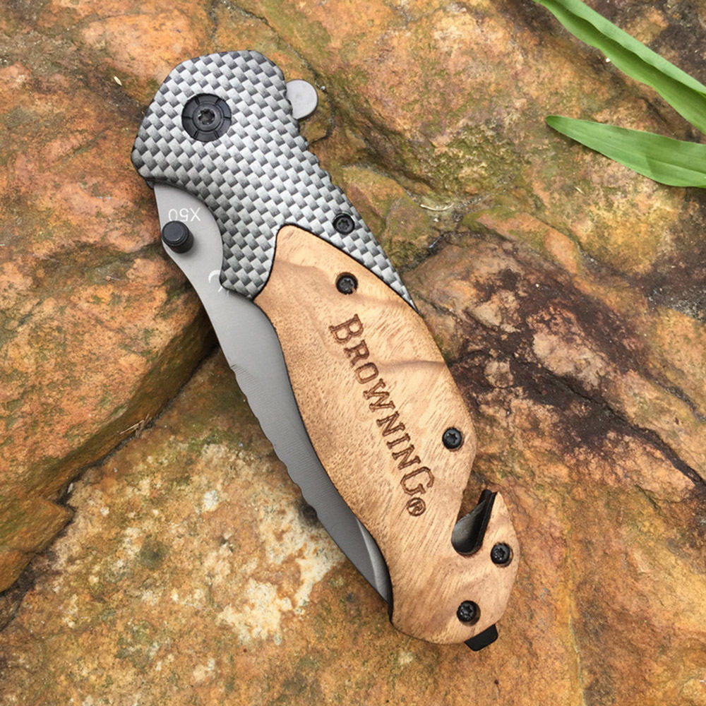 SMKD095 Browning Spring Assisted Opening Outdoor Folding Knife Survival Tactical Knife Hunting Knife Pocket Knives