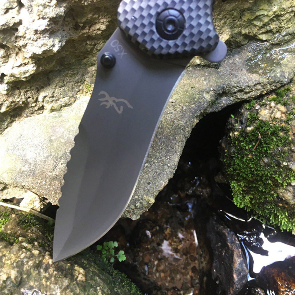 SMKD095 Browning Spring Assisted Opening Outdoor Folding Knife Survival Tactical Knife Hunting Knife Pocket Knives