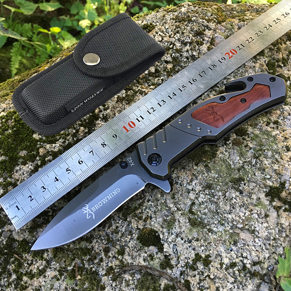 SMKD098 Browning Spring Assisted Opening Outdoor Folding Knife Survival Tactical Knife Hunting Knife Pocket Knives